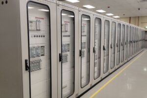 Ruang kontrol modern dengan panel listrik sebagai ilustrasi perbaikan berkelanjutan facility management